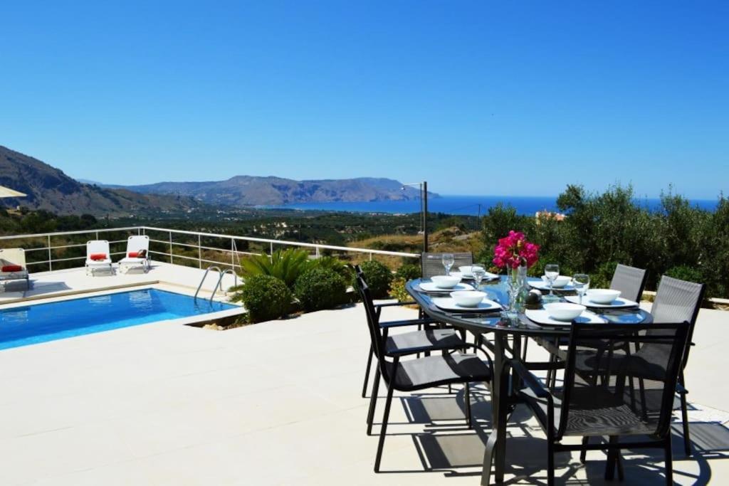 Villa Vuna - Private Pool -Sea View La Canea Exterior foto